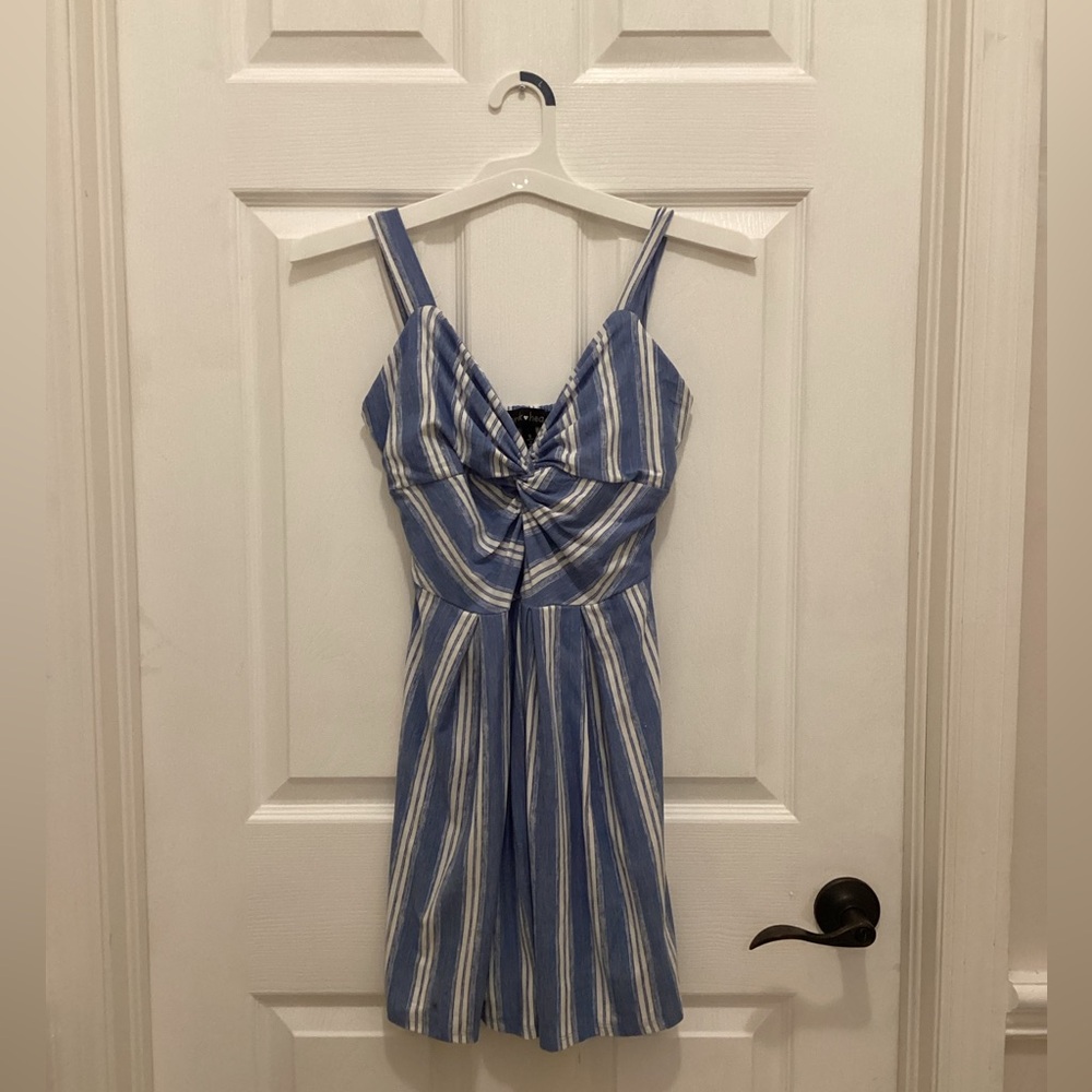 Derek Heart Blue and White Striped Dress
